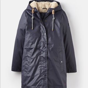 NWT joules teddy faux fur lined raincoat